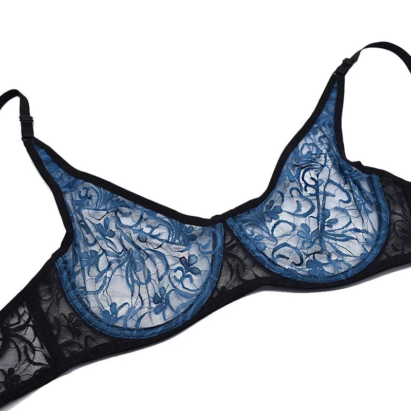 Sexy Lace Embroidery Underwire Bra Hollow Out Plus Size Lingerie AD Cup 4