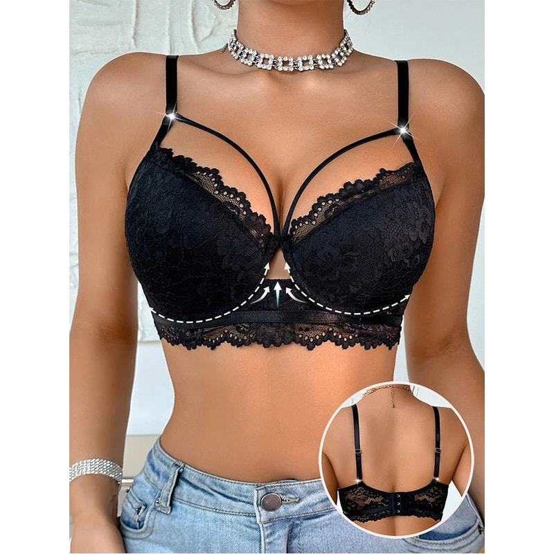 LuxeLift Lace Underwire PushUp Bra AntiSagging 34 Cup Support Bra For Women 5