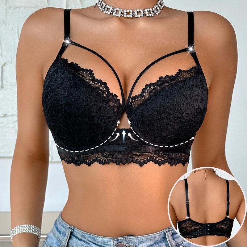 LuxeLift Lace Underwire PushUp Bra AntiSagging 34 Cup Support Bra For Women 6