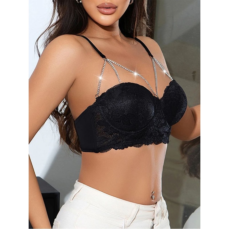 DiamondCharm Lace 34 Cup Underwire PushUp Bra Sexy AntiSagging Bralette For Women 3