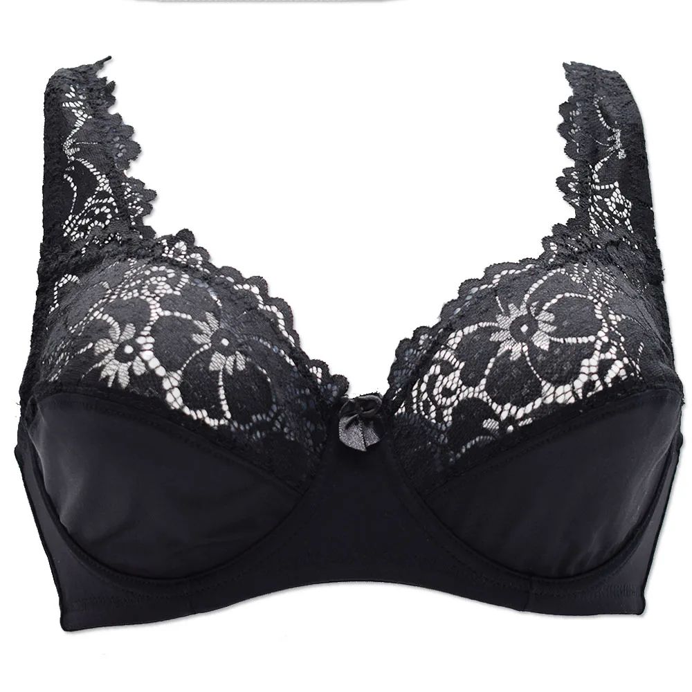 MELIYUU Floral Lace Plunge Bra Sexy Underwire 34 Cup Unlined Plus Size Lingerie 7