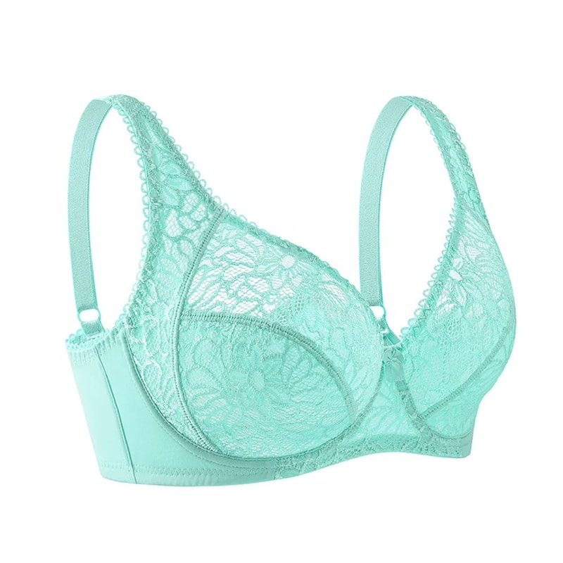 SheerSculpt Deep V Lace Underwire Bra UltraThin Plus Size Unlined Lingerie BF Cups 13