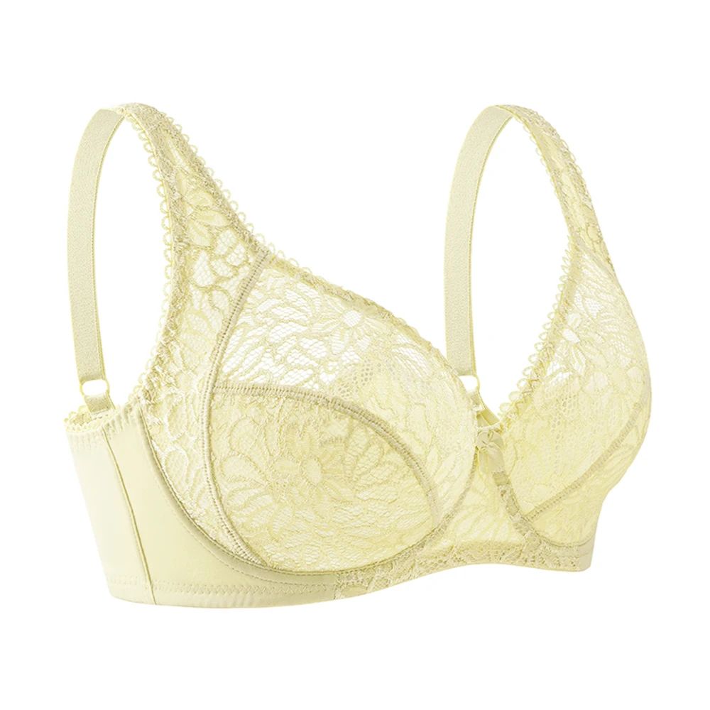 SheerSculpt Deep V Lace Underwire Bra UltraThin Plus Size Unlined Lingerie BF Cups 6