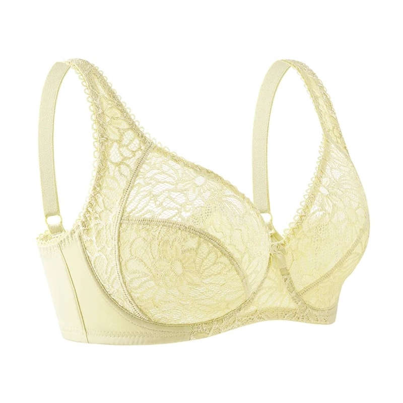 SheerSculpt Deep V Lace Underwire Bra UltraThin Plus Size Unlined Lingerie BF Cups 6