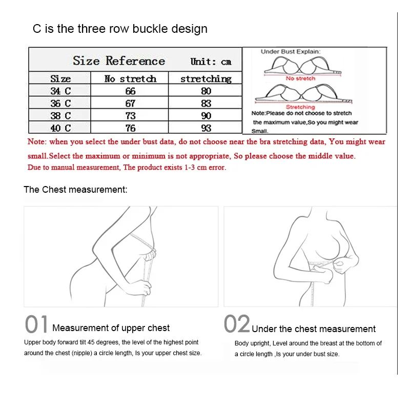 LuxeCurve Embroidered Lace PushUp Bra Plus Size Underwire Support 5
