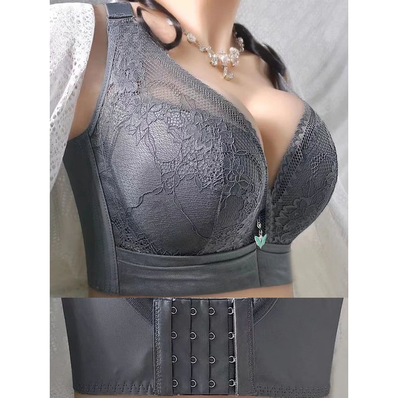 MINGYUYA Plus Size Push Up Bra 95D Front Closure AntiSagging Full Cup Shaping Bra 0