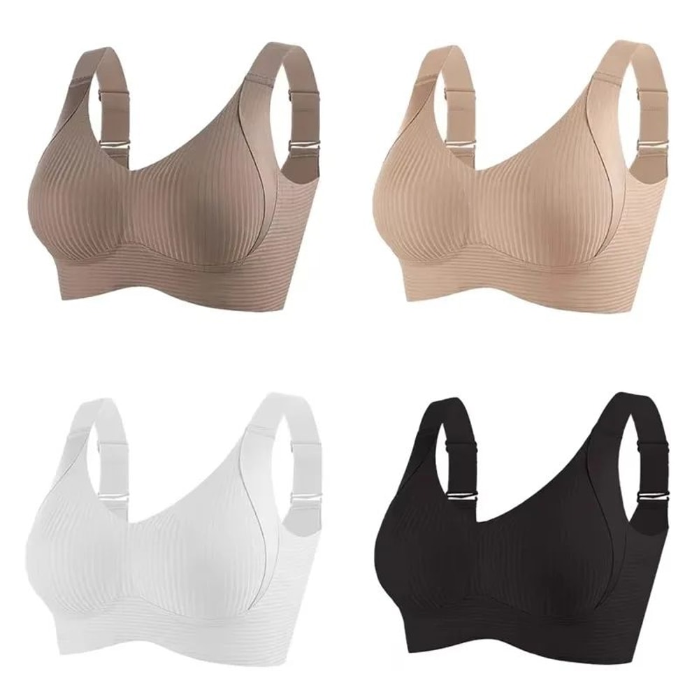 4 Pcs FallSweet Wireless Push Up Seamless Bras For Women Breathable Large Size Invisible Comfort B 7