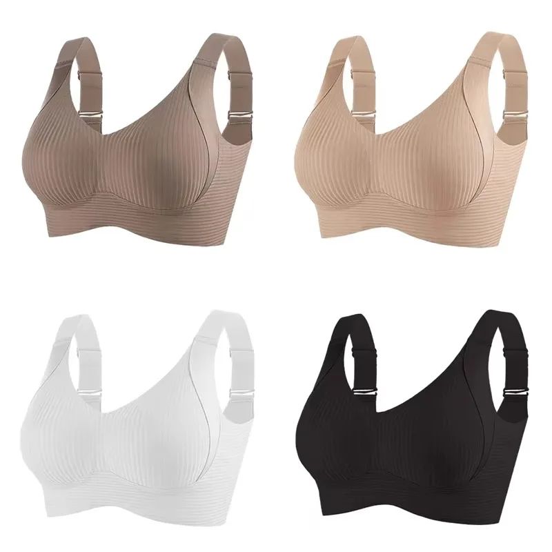 4 Pcs FallSweet Wireless Push Up Seamless Bras For Women Breathable Large Size Invisible Comfort B 7