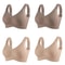 4 Pcs FallSweet Wireless Push Up Seamless Bras For Women Breathable Large Size Invisible Comfort B 8
