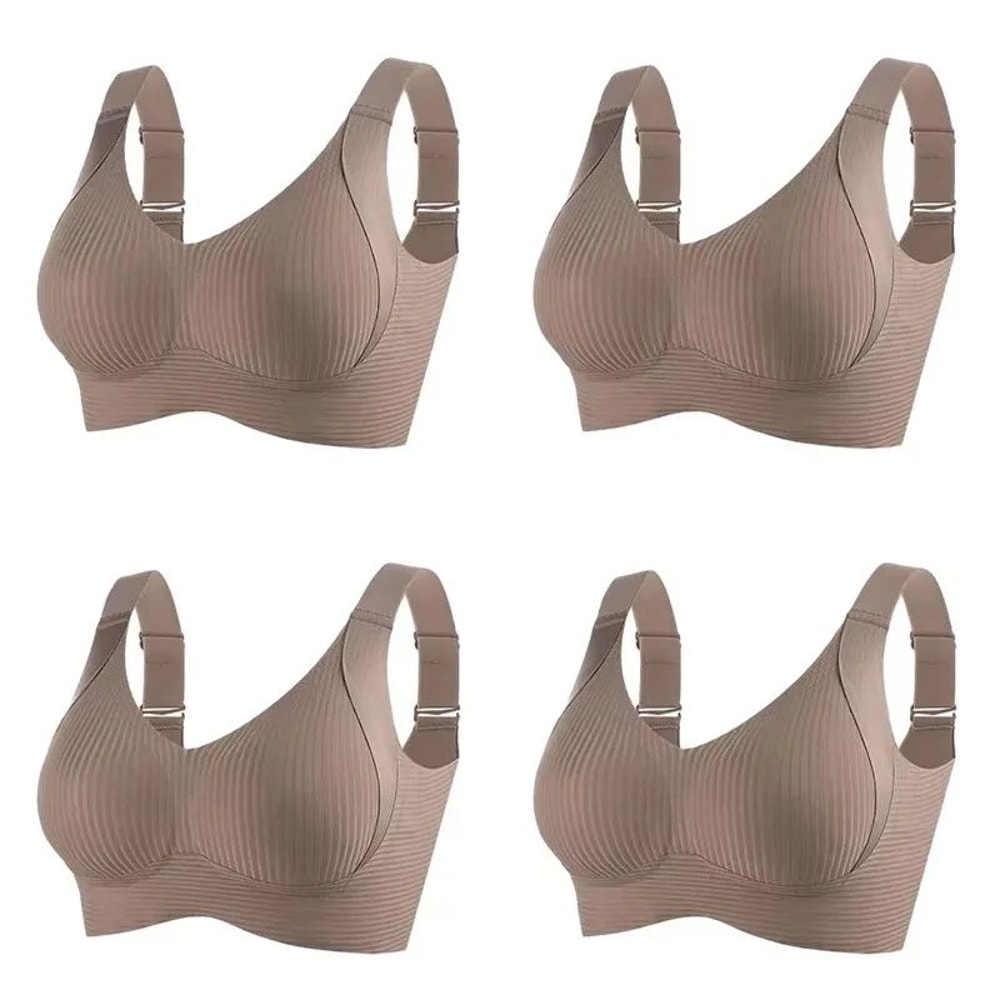 4 Pcs FallSweet Wireless Push Up Seamless Bras For Women Breathable Large Size Invisible Comfort B 10