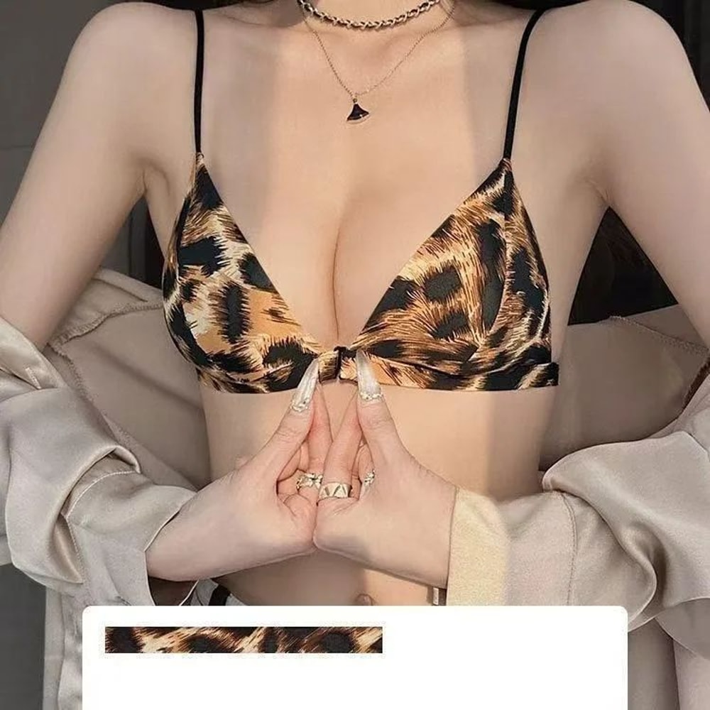 Sexy Front Buckle Wireless Bikini Bra For Women Thin Strap Backless Push Up Bralette 7