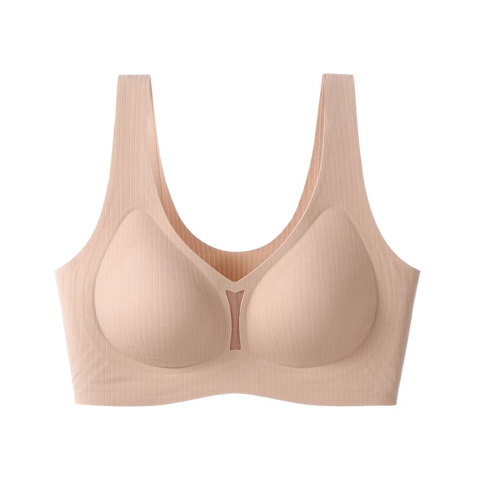 CAITING Nude Seamless OnePiece Push Up Bra For Women Invisible Gathered Bralette For Small Chest 7