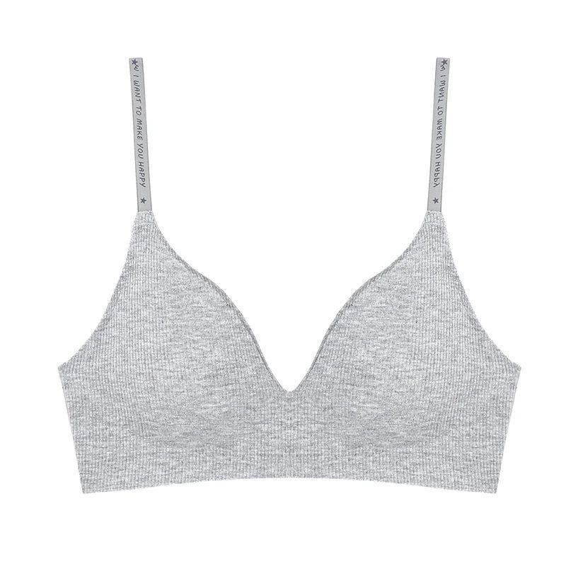 FINETOO Deep V Wireless Padded Bralette Trendy Knit Seamless Everyday Bra SXL 8