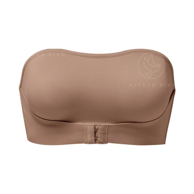 Ice Silk Seamless Strapless Bra SlipProof One Piece Wireless Padded Bralette 8