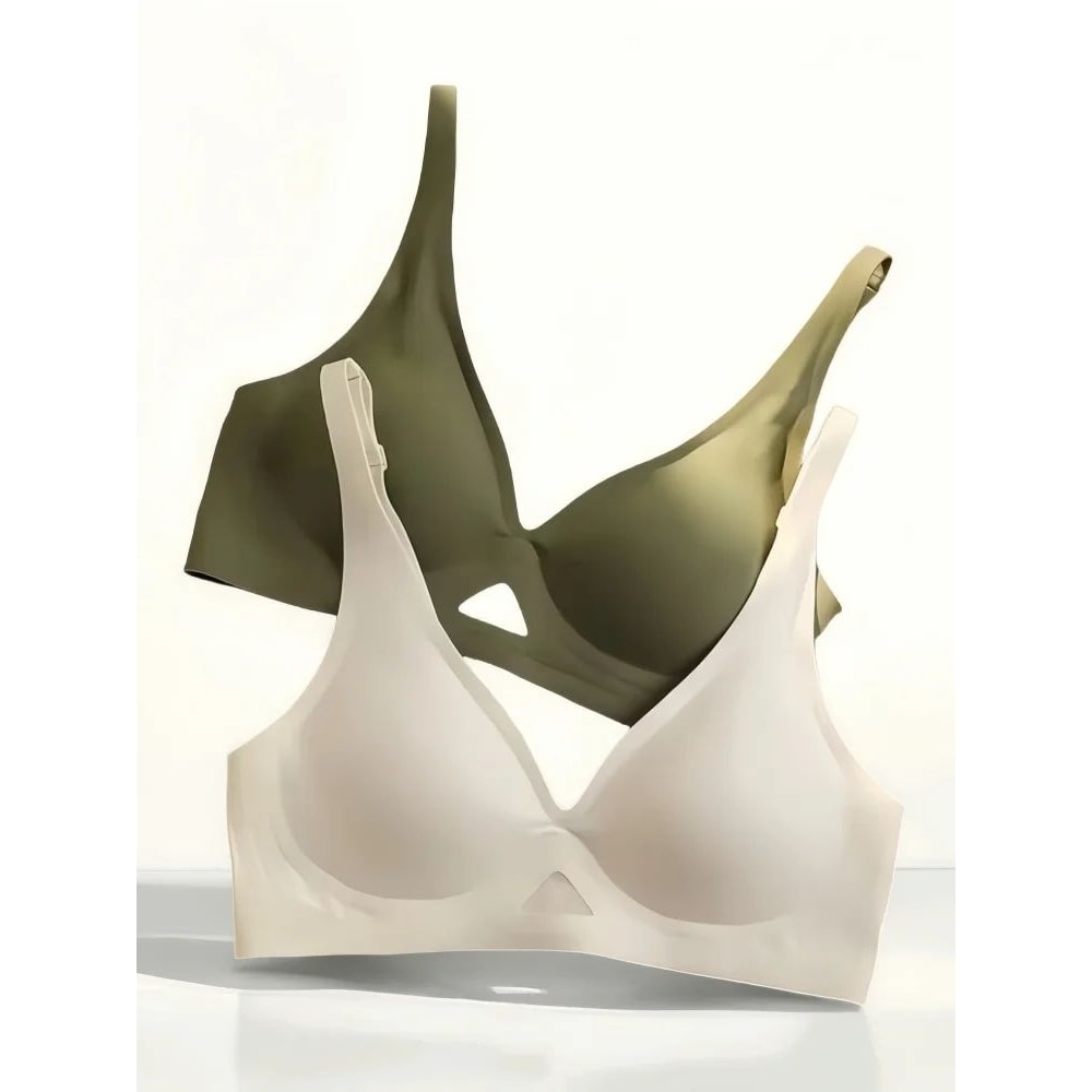 Seamless Push Up Bra For Women Wireless VNeck UBack Breathable Bralette SXL 0