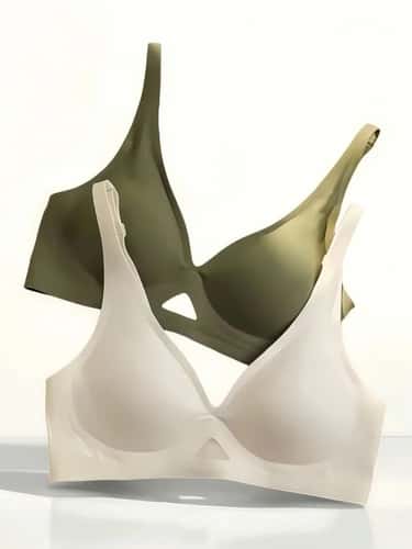 Seamless Push Up Bra for Women – Wireless V-Neck U-Back Breathable Bralette S-XL