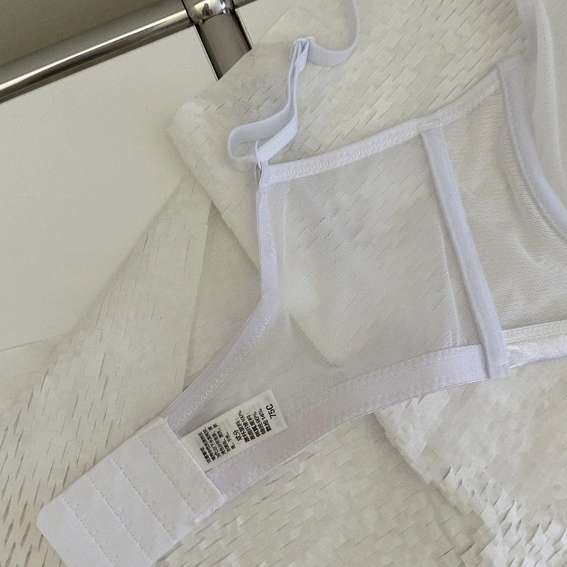 Transparent UltraThin Lace Strapless Bra Sexy Embroidered Underwire Lingerie 3