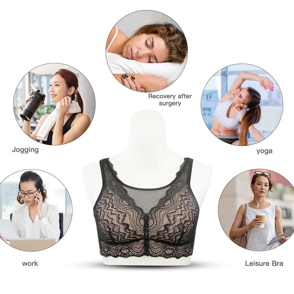 PostSurgery Lace Mastectomy Bra Wireless Silicone Padded Comfort Support 4
