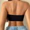 Womens Black Front Buckle Ice Silk Strapless Bra Wireless Removable Padded Traceless Bralette 5