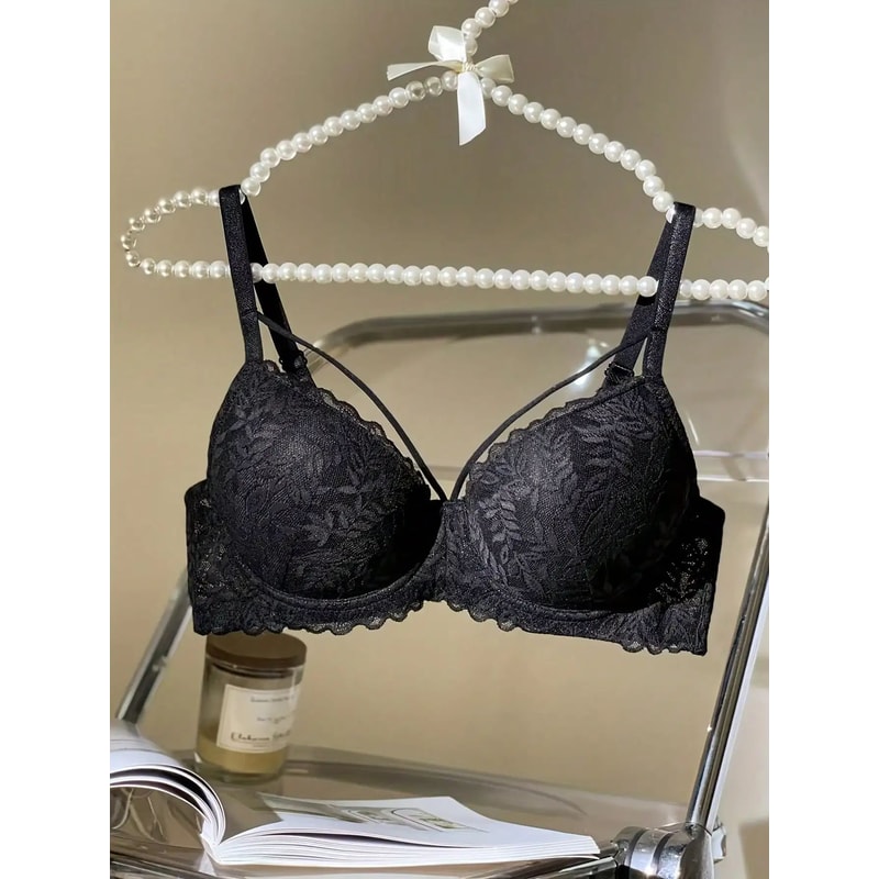 Womens Thin 34 Cup Lace Push Up Bra Sexy Breathable AntiSagging Underwire Bra 4