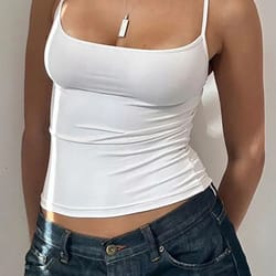 basic solid spaghetti strap crop top – y2k harajuku sleeveless summer cami