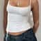 Basic Solid Spaghetti Strap Crop Top Y2K Harajuku Sleeveless Summer Cami 0