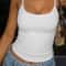 Basic Solid Spaghetti Strap Crop Top Y2K Harajuku Sleeveless Summer Cami 1