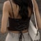 Sexy LaceUp Backless Spaghetti Strap Crop Top Bandage Summer Party Camisole 5