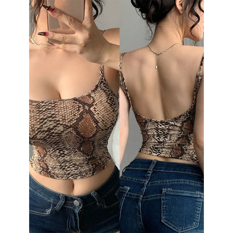 Phumee Backless Cami Crop Top Solid Y2K Sleeveless Summer Streetwear 15