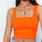 Dozw Square Neck Backless Crop Tank Top High Stretch Sleeveless Summer Basic 3