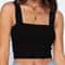 Dozw Square Neck Backless Crop Tank Top High Stretch Sleeveless Summer Basic 6