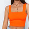 Dozw Square Neck Backless Crop Tank Top High Stretch Sleeveless Summer Basic 8