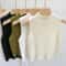 Womens HalfTurtleneck Knit Crop Tank Solid Sleeveless Sweater Vest Top 1