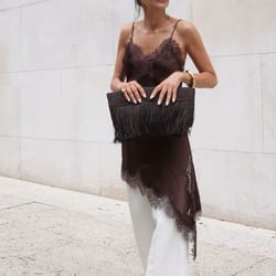 combhasaki floral lace satin high-low cami – asymmetrical silk spaghetti strap flowy top