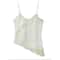 Combhasaki Floral Lace Satin HighLow Cami Asymmetrical Silk Spaghetti Strap Flowy Top 8