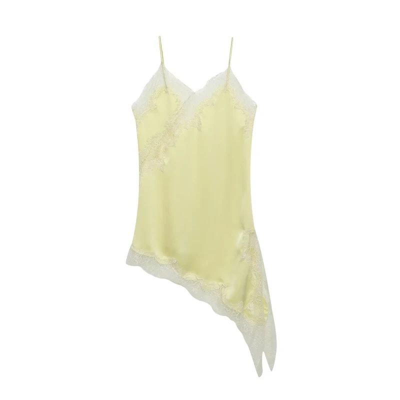 Combhasaki Floral Lace Satin HighLow Cami Asymmetrical Silk Spaghetti Strap Flowy Top 18