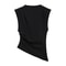 2025 Asymmetric Ruched Tank Top Slim Fit High Street Office Party Womens Summer Top 6
