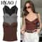 HXAO Burgundy Corset Crop Cami Backless Bustier Summer Sexy Club Top 0