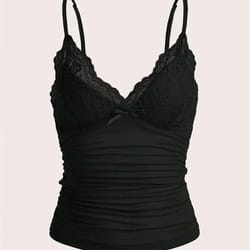 sexy lace bow front crop cami top – ruched backless y2k grunge summer tank