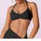 High Support Strappy Halter Sports Bra Top Seamless Scrunch Yoga Workout Tank 0