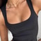 Womens Sleeveless Collar Crop Tank Top Y2K High Stretch Summer Essential 0