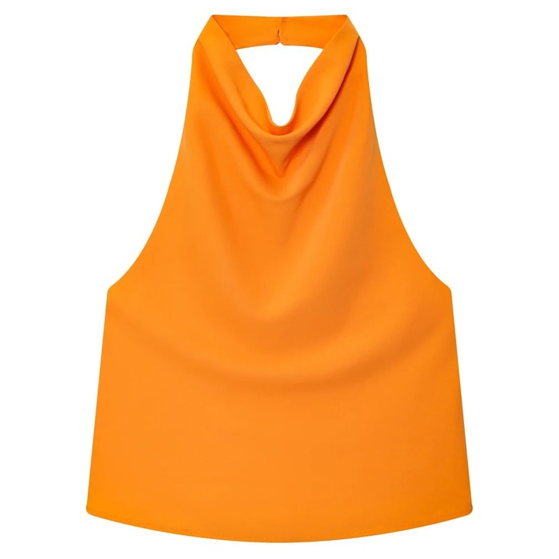 Womens Satin Halter Backless Corset Top Elegant Summer Sexy Tank 10