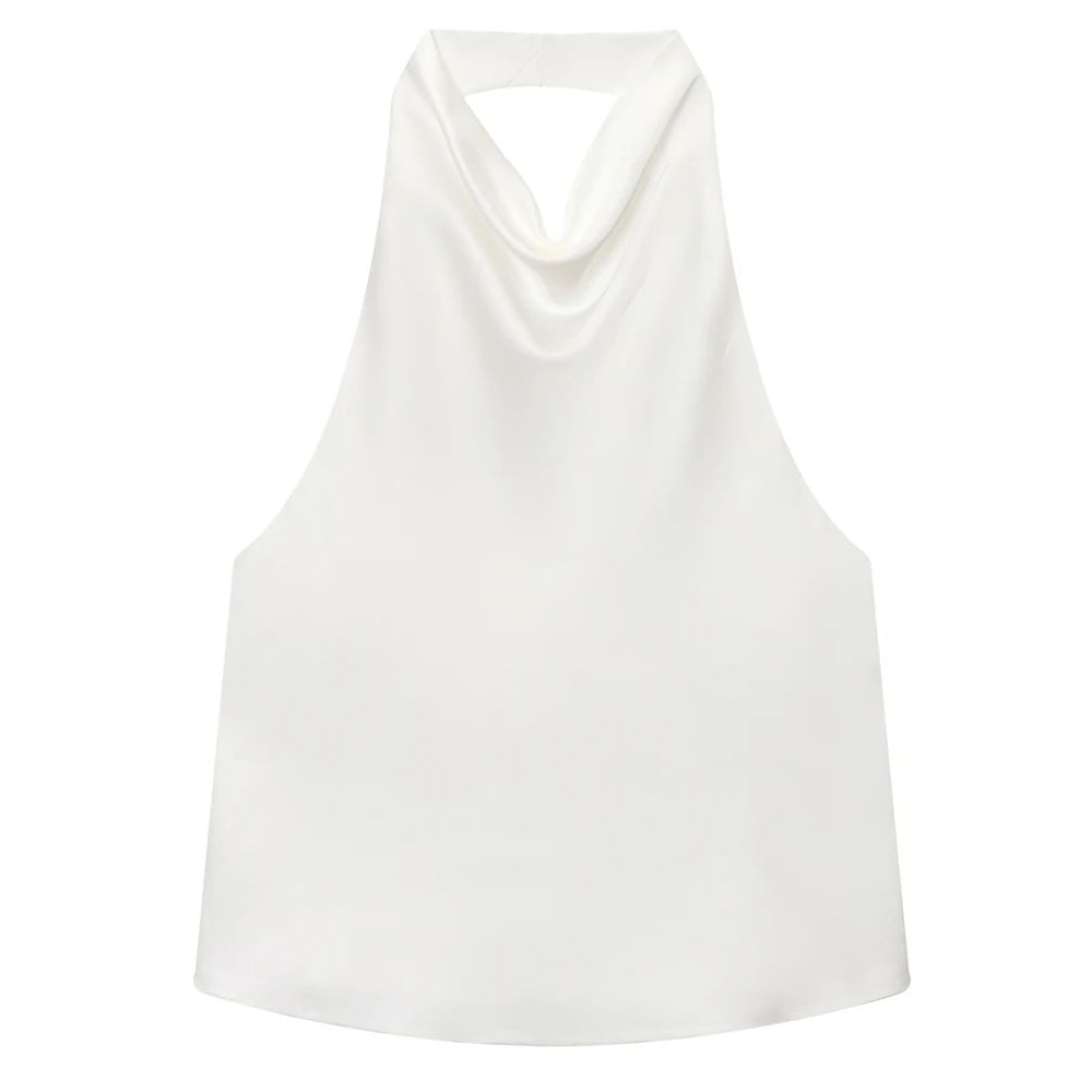 Womens Satin Halter Backless Corset Top Elegant Summer Sexy Tank 13