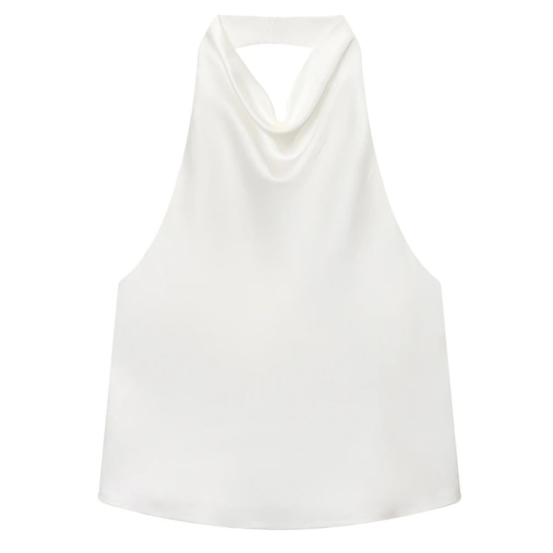 Womens Satin Halter Backless Corset Top Elegant Summer Sexy Tank 13