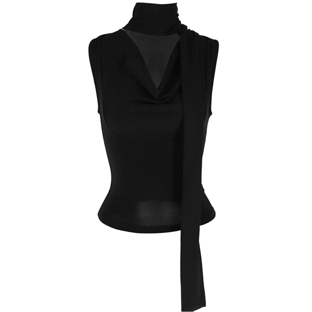 Womens VNeck Bandage Slim Tank Top Sexy Streetwear Knitted Crop 3