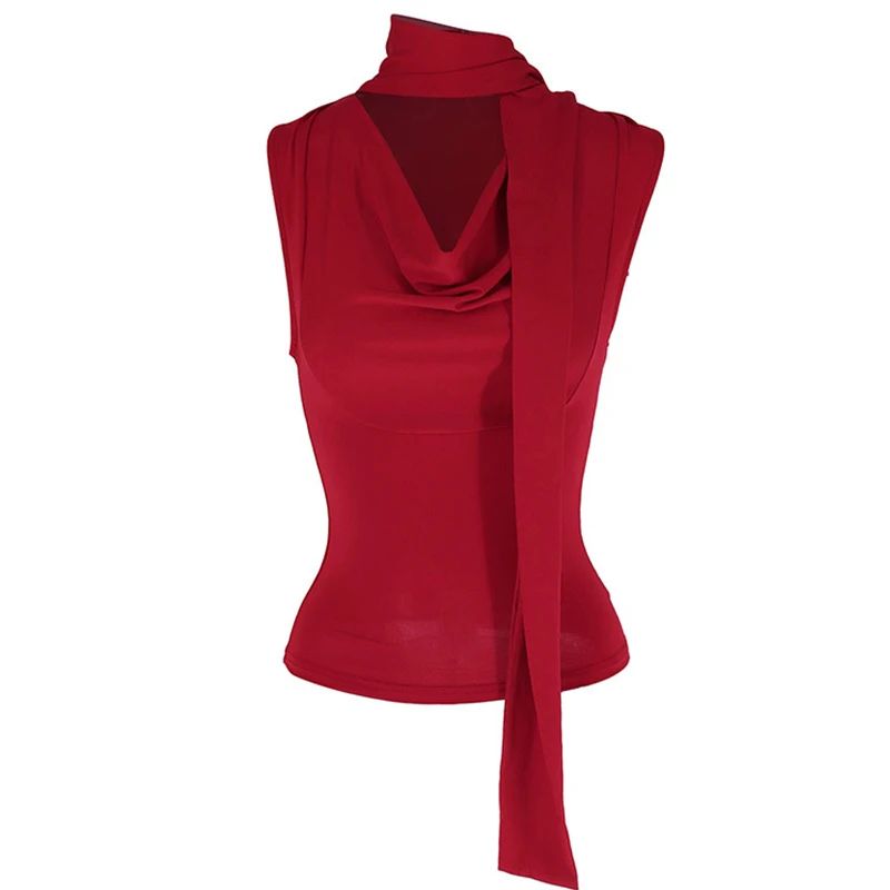 Womens VNeck Bandage Slim Tank Top Sexy Streetwear Knitted Crop 7