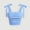 Solid Tie Shoulder Ruched Crop Cami Y2K Backless Bow Streetwear Top 9