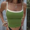 Green Patchwork Knitted Crop Cami Backless Y2K Vintage Tank Top 6