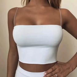 women's sexy elastic cotton crop cami – sleeveless summer bar tank top