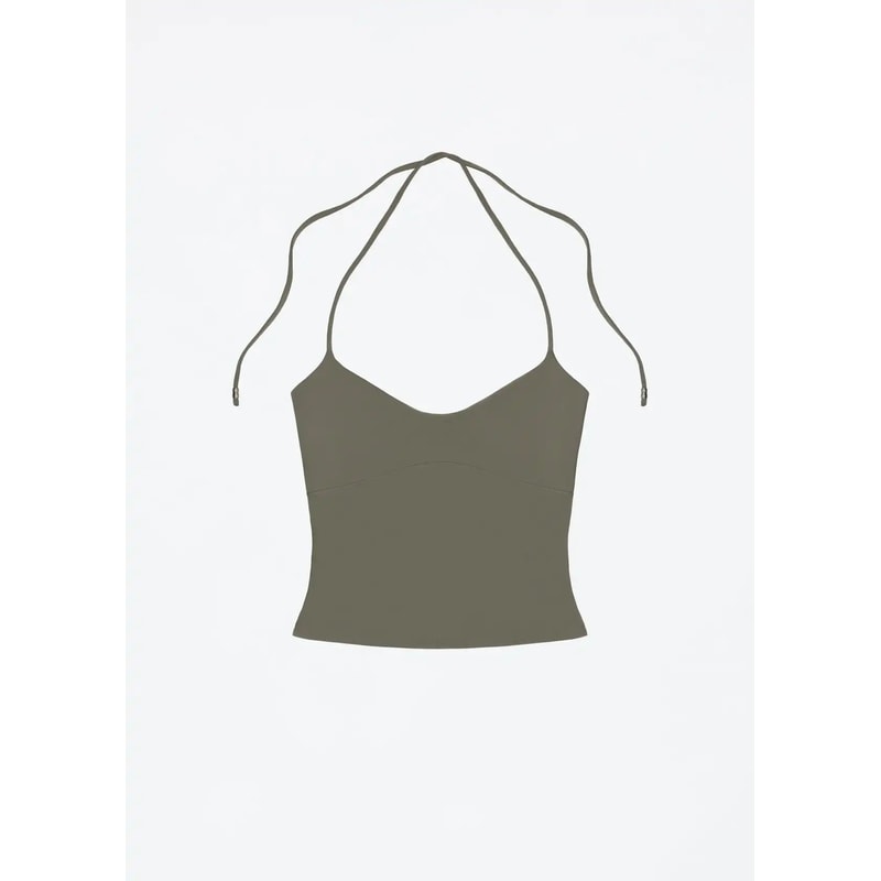 OpenBack Halter Cami Top Stretchy SelfTie Sexy Tank With Metal Detail 6